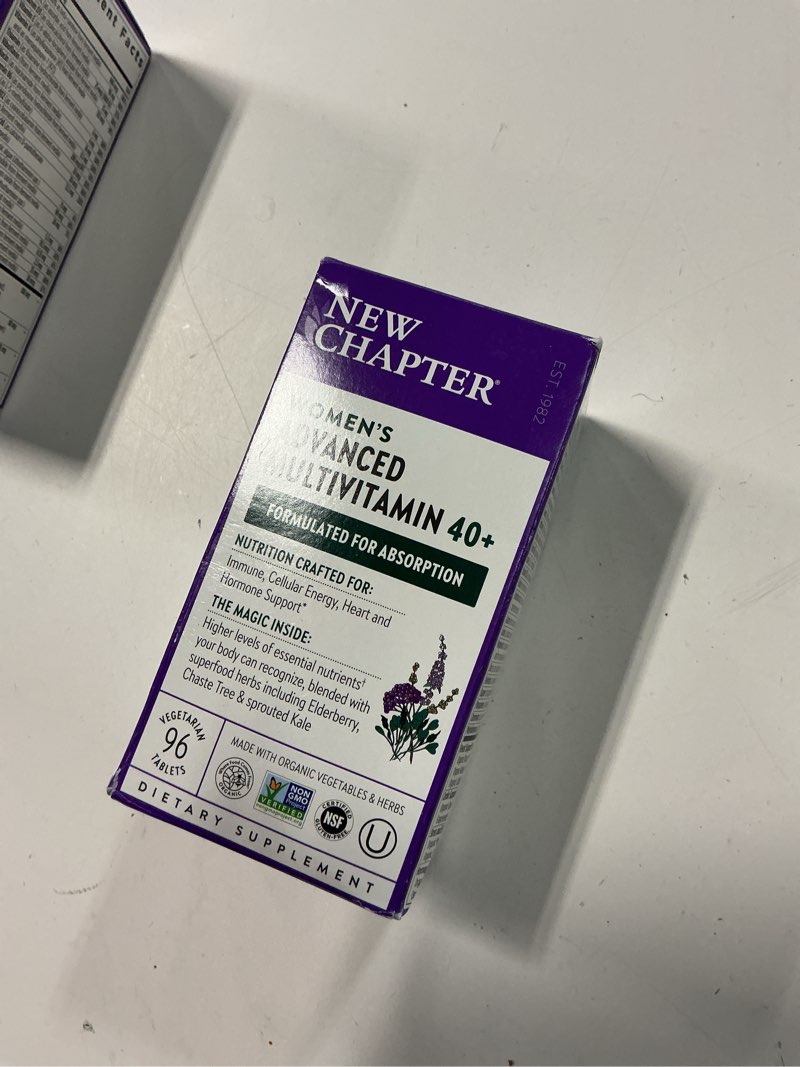 Condition photo showing New/Like New for Exp 7/26 New Chapter Women’s Multivitamin, Iron, B6, B12, Biotin for Hair Growth, D3, Vit C, Zinc for Immune & Stress Support, Gentle on an Empty Stomach, One Daily, Non-GMO, Gluten-Free, 18+, 96 Tablets 96 Count (Pack of 1) Tablet for Women