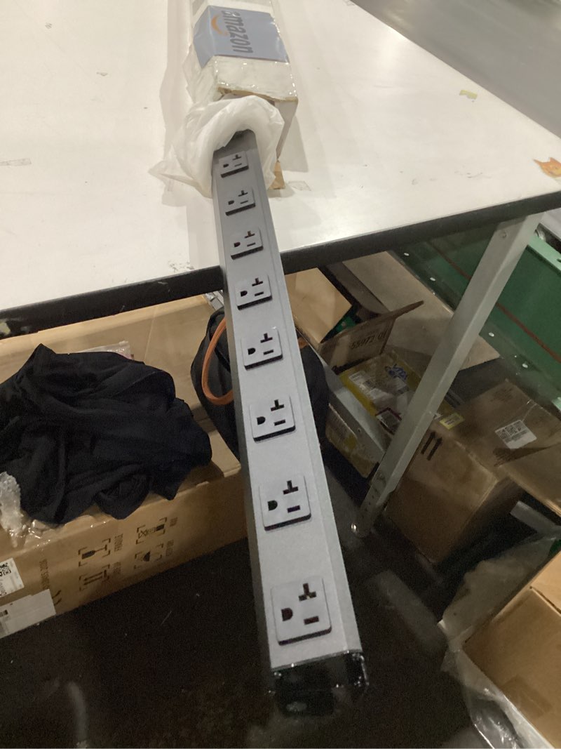 Condition photo showing As Is for HHSOET 16 Outlet Long Power Strip, 6FT Heavy Duty Power Strip with 4800J Surge Protection, 20a Mountable Wide-Spaced Outlets for Home, Office, Garage & Workshop - ETL Certified (Black) 6FT Black