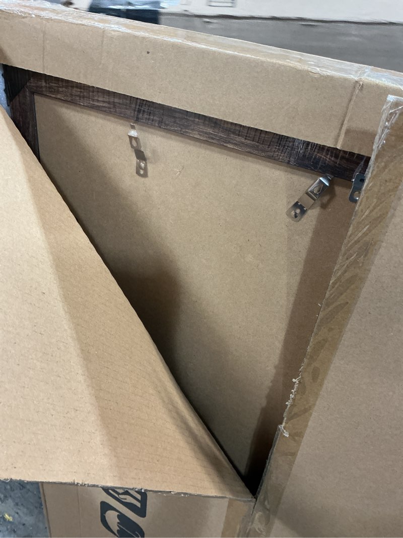 Condition photo showing Good Condition for 24x36 poster frame set of 2, rustic brown wood style - display 20x30 picture with mat or 24 x 36 poster without mat, wall mounting horizontal and vertical rustic brown 24x36 in
