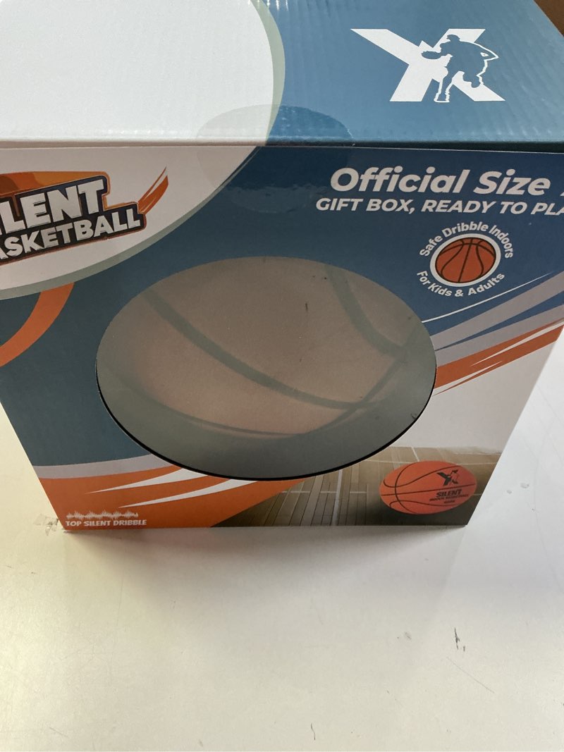 Condition photo showing New/Like New for yga silent basketball official size 7 (29.5"): upgraded 95% bounce - ultra quiet airless basketball for dribbling indoor - soft foam basketball with realistic grip and deep grooves for all ages dark brown gift box, ready to play