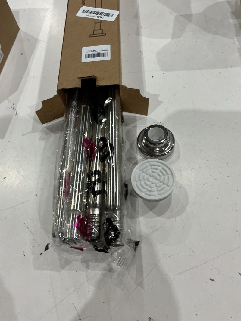Condition photo showing Good Condition for teeck shower curtain rod, 32-68 inch adjustable spring tension curtain rod, never rust anti-slip shower curtain rod for bathroom, no drilling, never collapse, easy to use, silver silver 32-68 inches