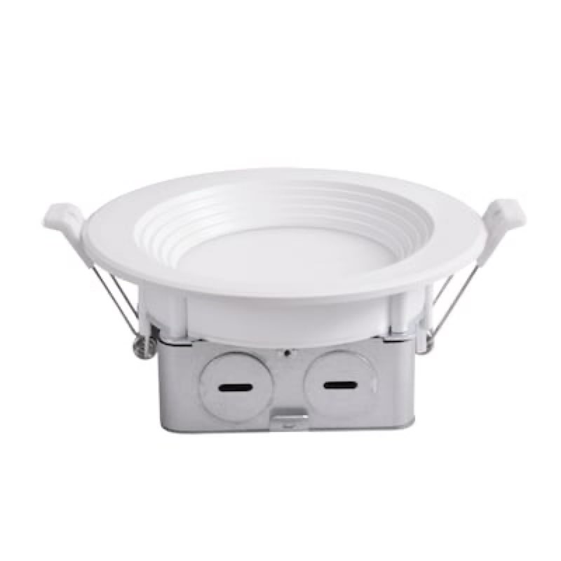 100+ bought last week Utilitech White 4-in 600 -Lumens Switchable white Round Dimmable LED