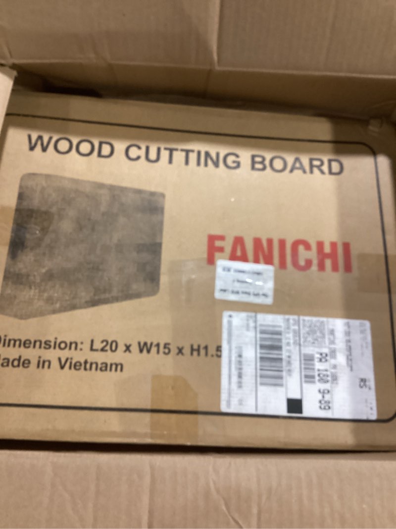 Condition photo showing New/Like New for End Grain Cutting Board (20 x 15 x1.5 inch) Extra Large & Thick, End Grain Built-In Compartment and Juice Canal, Heavy Duty Chopping Board, Thick Carving Board for Bread Fruits Meat