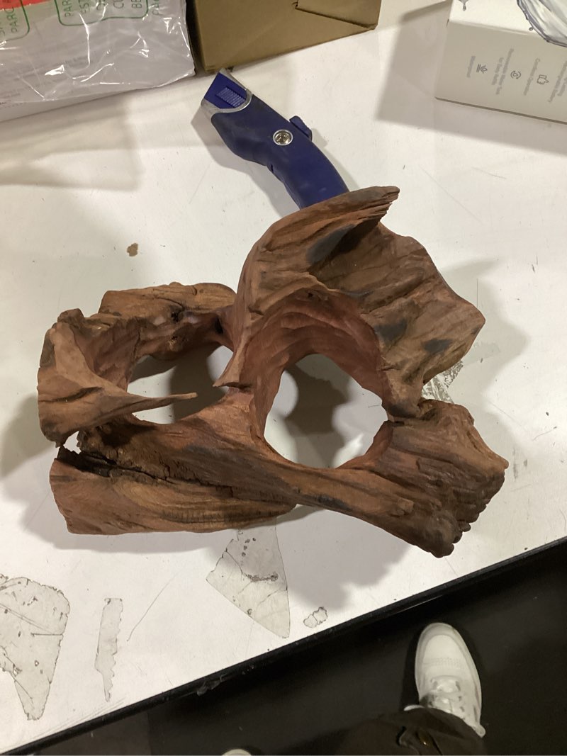 Condition photo showing Good Condition for Natural Wood Aquarium Cave Betta Fish Hideout for Aquarium Fish Tank Decorations-Reptile Hide-Snake Hide-Cave for Cichlids Habitat Shelter for Crayfish Shrimp and Other Aquatic Pets 6.1-9.8" 7.1-9.8 Inch multi-hole