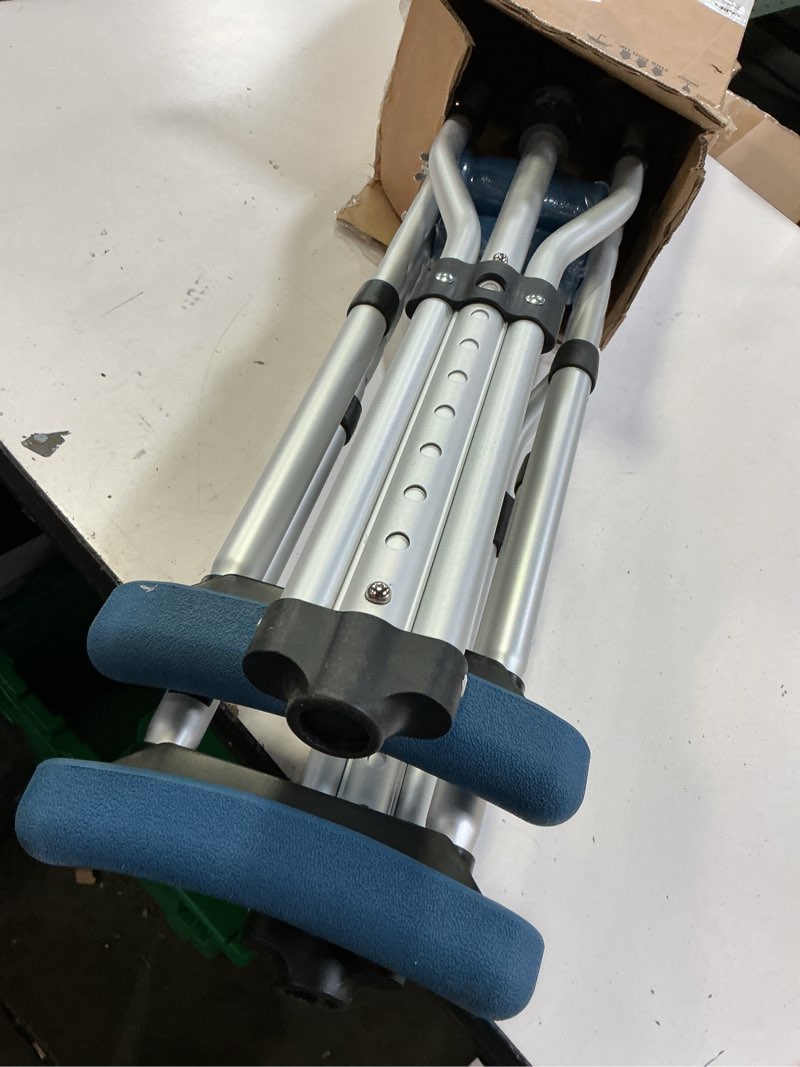 Condition photo showing Good Condition for carex folding aluminum under arm crutches for adults 4'11" to 6'1", 2 lightweight crutches included, universal for walking, walking aid for kids, adults & seniors, includes padded underarm cushions