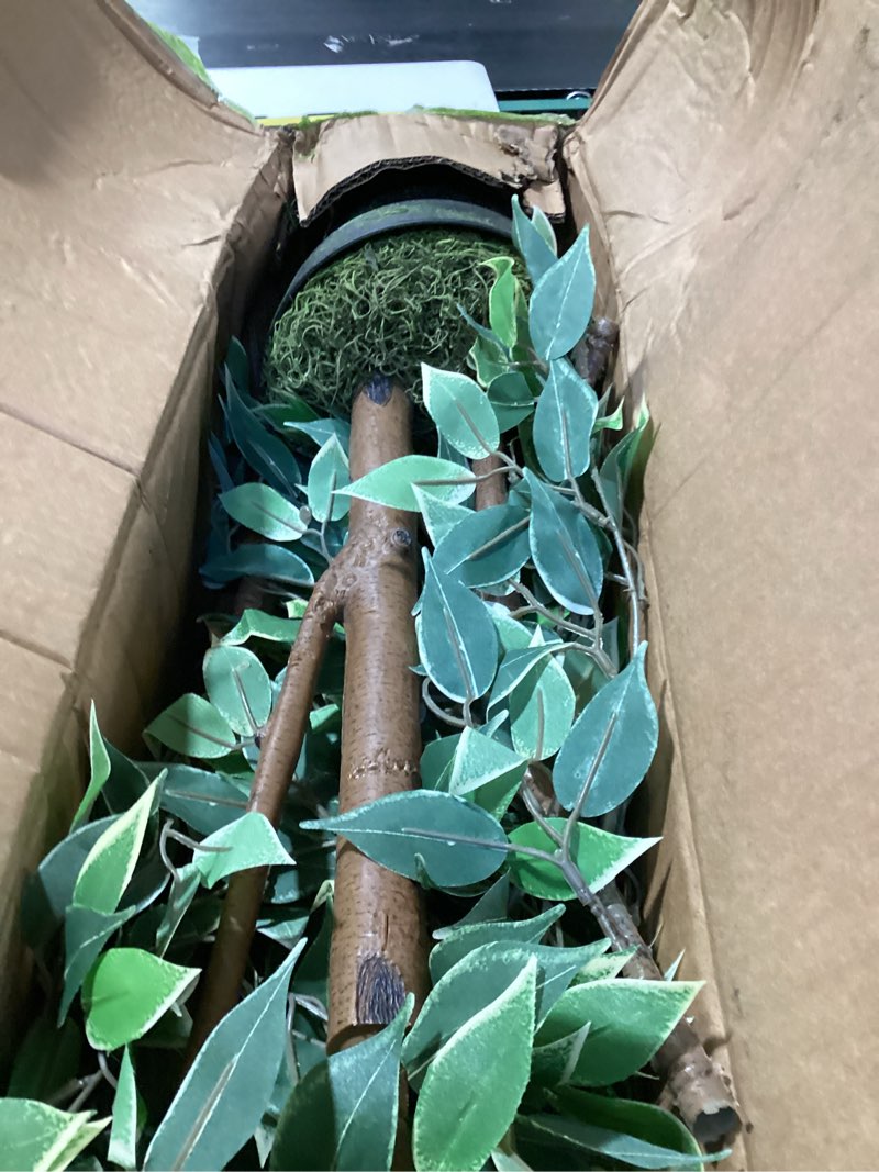 House plant decoration w fake grass