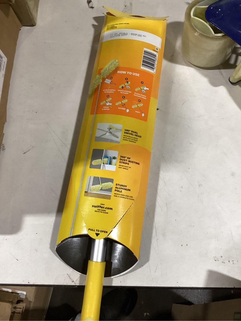 Condition photo showing New/Like New for Swiffer Duster Kit with 6 ft Super Extendable Handle, Heavy Duty Starter Kit with 8 Refills