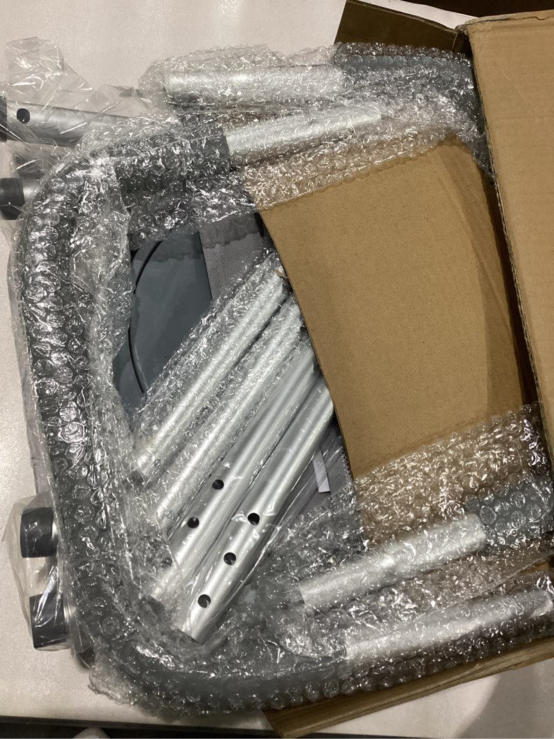 Condition photo showing New/Like New for Bedside Commode for Seniors, FSA/HSA Eligible Bedside Toilet with Adjustable Width and Height, 400 LBS Weight Capacity, 16.5 Inch Extra Large Soft Seat Plate Grey