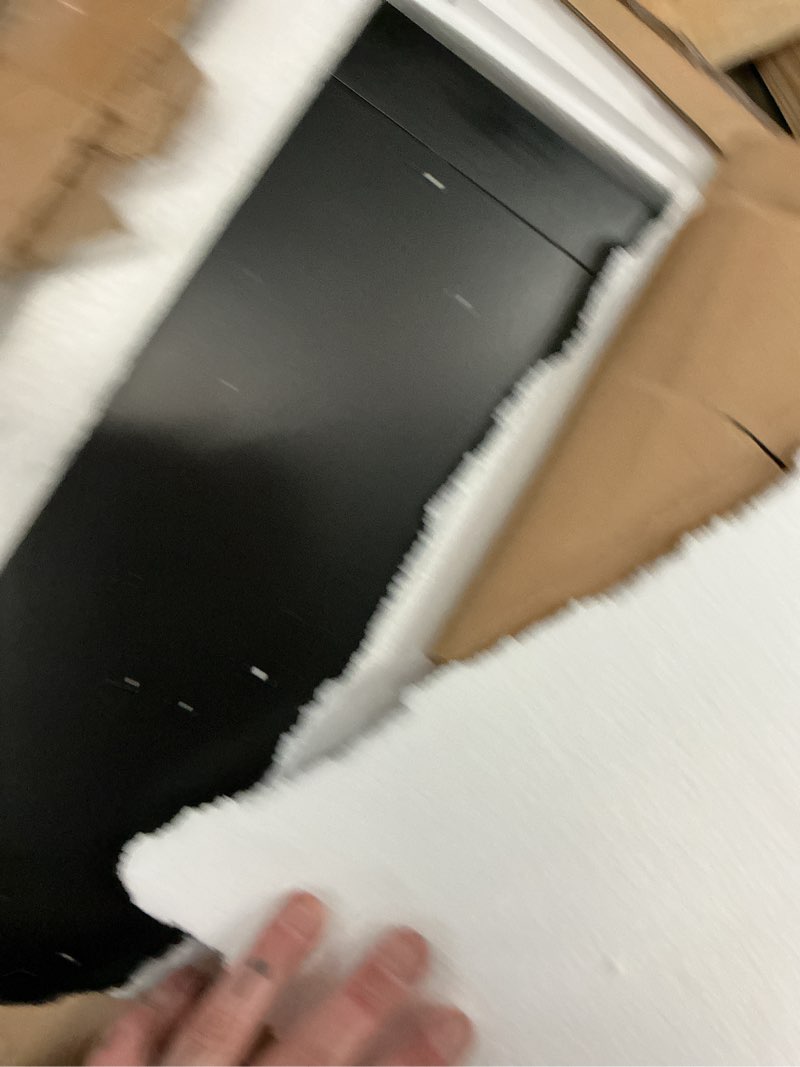 Condition photo showing As Is for 36 Inch Bathroom Vanity with Sink, Black Single Sink Bathroom Vanity with Integral Top, Modern Bathroom Sink Cabinet with Soft-Closing Doors & Drawers, Adjustable Feet 36 Inch Black