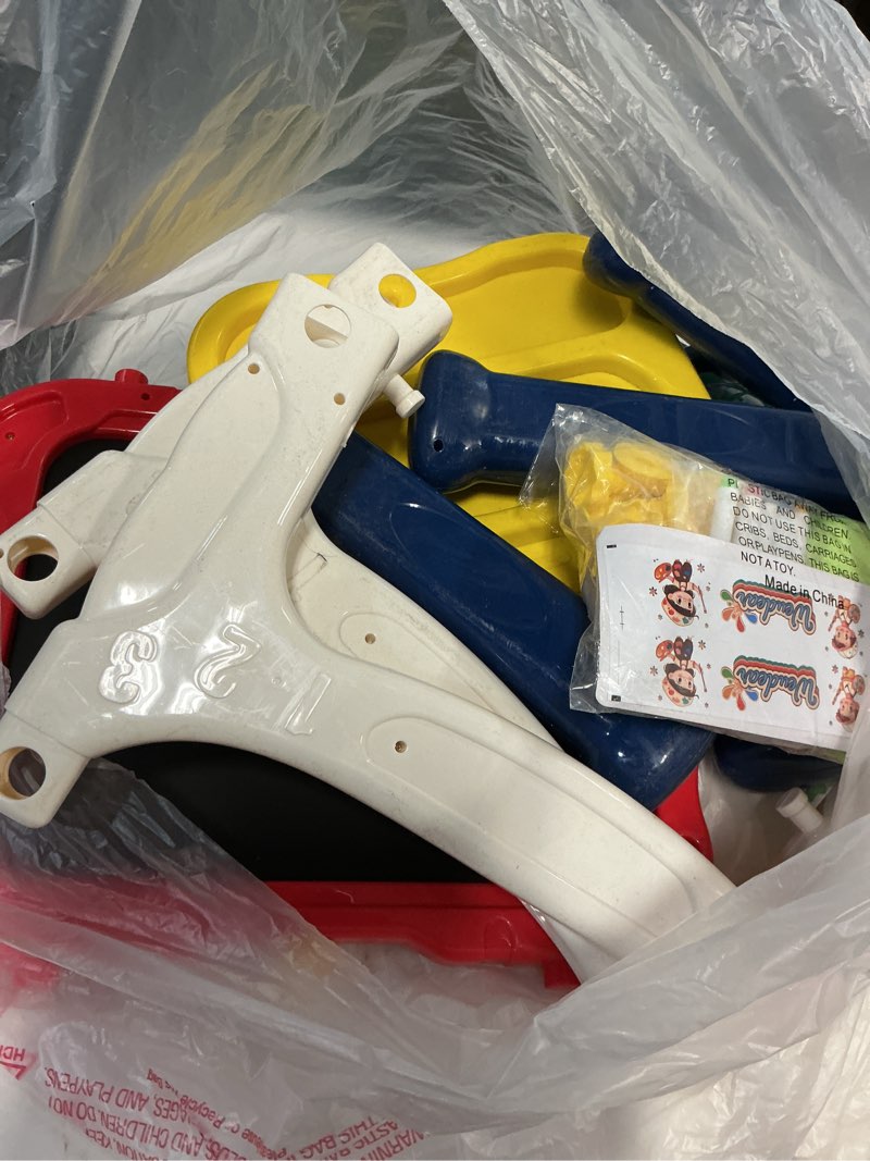 Condition photo showing As Is for Pupu Pig Water Table Play Sink Toys for Toddlers, Kids Play Kitchen Sink with Running Water, 360° Electric Faucet, Floating Fishing Game, Sensory Water Table Toys for Boys Girls Summer Gifts Toddler Water Table - Blue