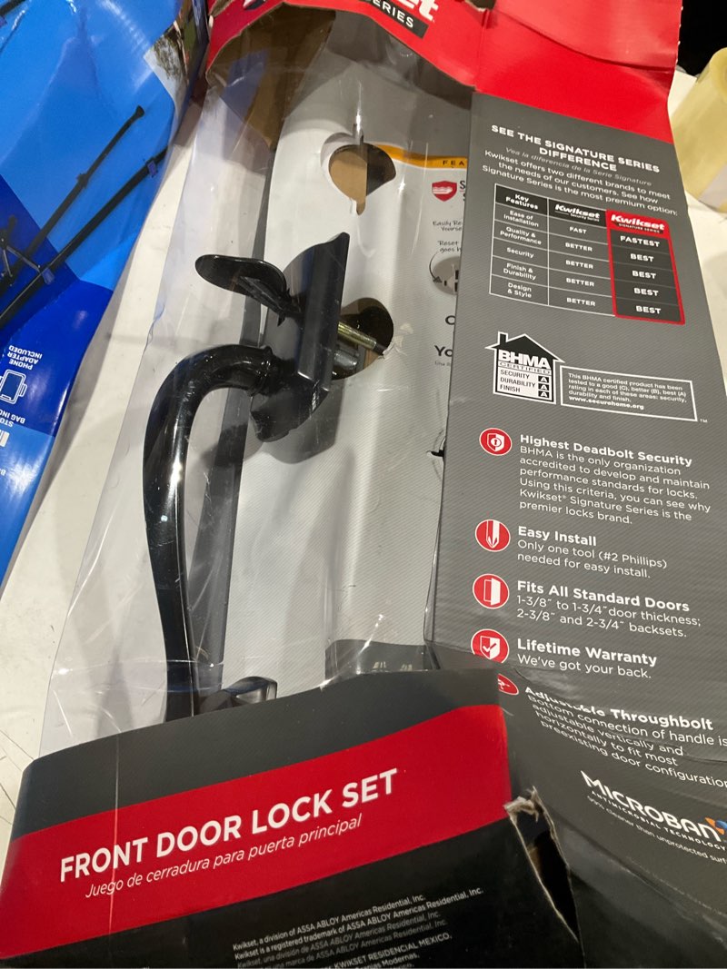 Condition photo showing As Is for kwikset san clemente matte black handleset right handed