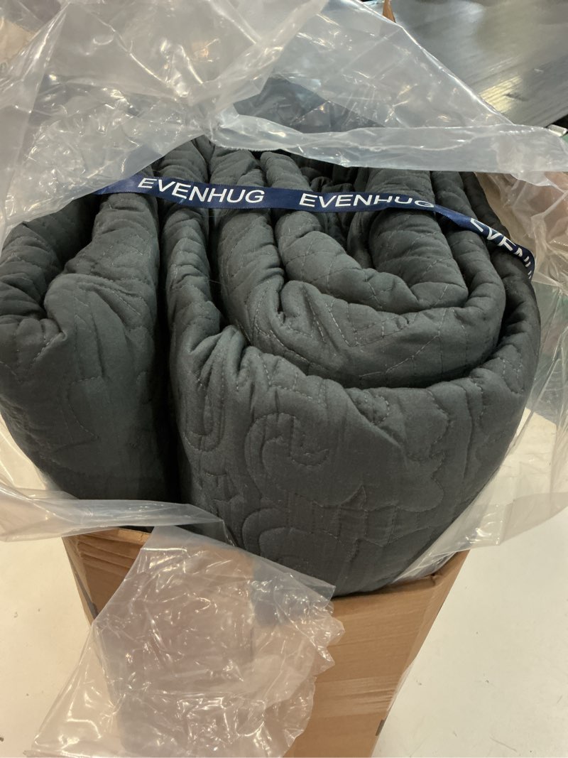 Condition photo showing Good Condition for evenhug oversized king bedspreads california king quilt set with pillow shams extra wide large king size quilts lightweight coverlet bedding sets dark grey 120"x128" dark grey-style b super king (120"x128")