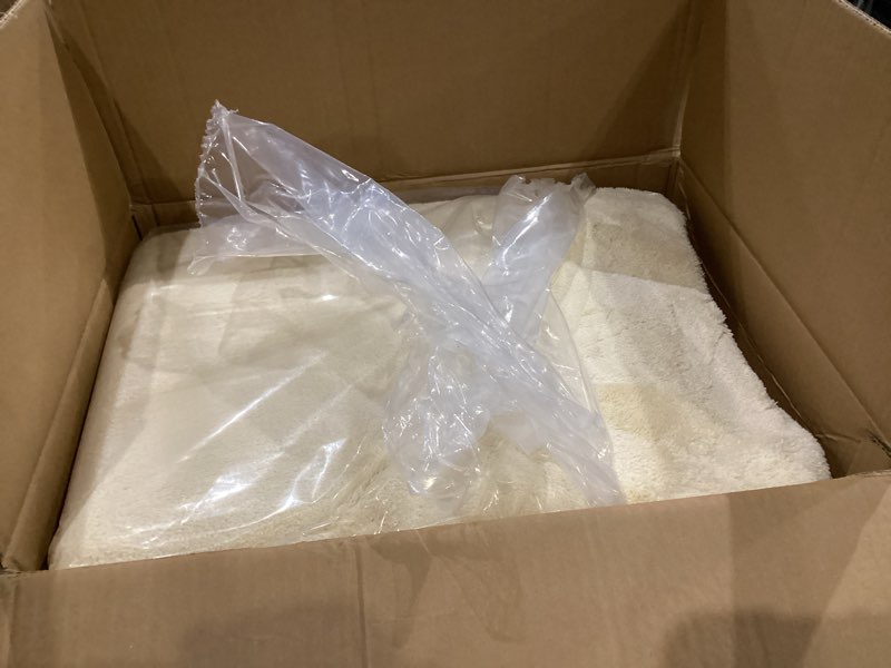 Condition photo showing Good Condition for Solid Washable Area Rug - 6x9 Medium Pile Faux Cashmere Carpet for Living Room Bedroom, Light Yellow Light Yellow 6' x 9'