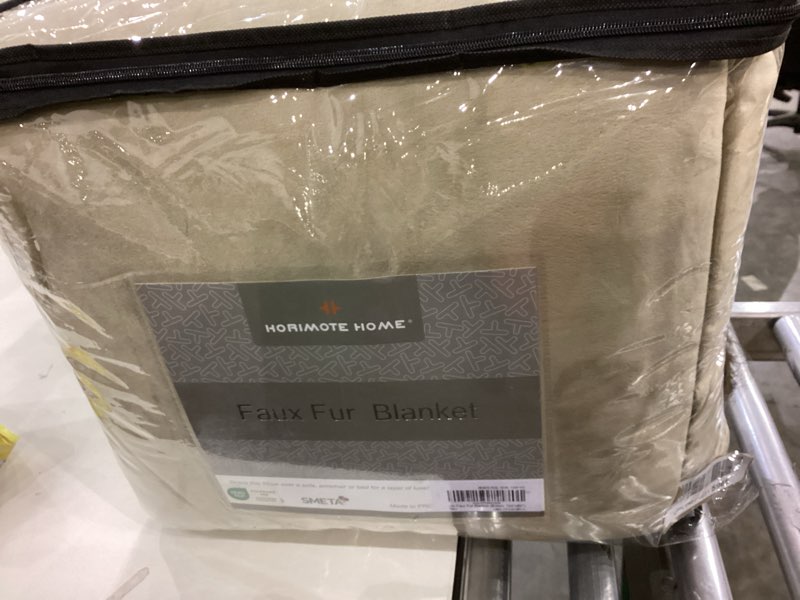 Condition photo showing As Is for Luxury Plush Faux Fur Blanket King Size, Long Pile Brown with Black Tipped Throws, Oversized Super Warm, Fuzzy, Elegant, Fluffy Decoration Throw Blanket for Sofa, Armchair, Couch and Bed, 104"x90" Brown 104'' x 90''