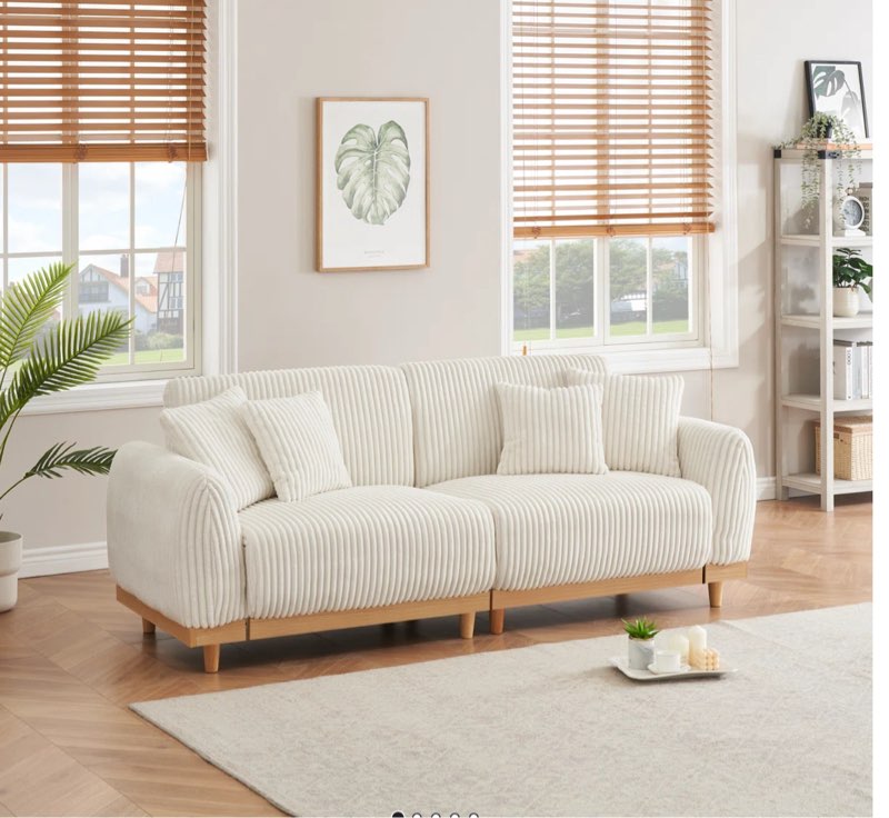 (Incomplete 1 box only) Thrapston 85'' Corduroy Sofa