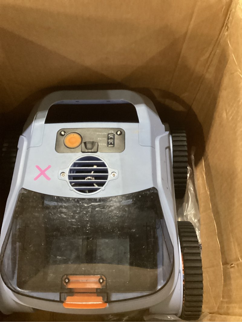 Condition photo showing As Is for NOT TESTED (2025 New) Robotic Pool Vacuum, Robotic Pool Cleaner for Inground Pools, Pool Robot with Smart Navigation, Floor/Wall/Waterline Cleaning, 180 Mins Runtime for Pool Up to 2100 Sq.ft