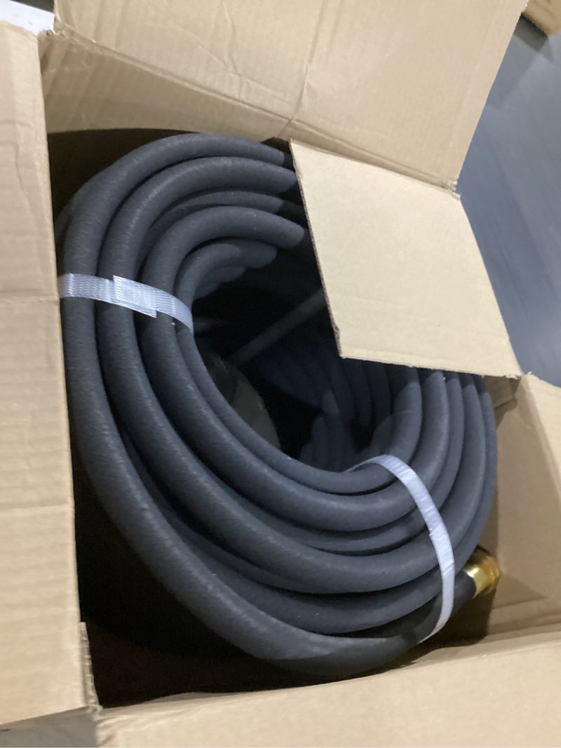 Condition photo showing As Is for soaker hose 100ft 5/8" diameter for garden beds solid brass interface irrigation save 70% water heavy duty rubber great for gardens/flower beds 100-feet by 5/8-inch