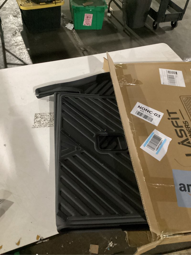 Condition photo showing Good Condition for lasfit trunk mat & backrest mats for lincoln aviator 2026 2025 2024 2023 2022 2021 2020, all weather tpe custom fit cargo liner for aviator cargo mat 2020-2026, black, easy to clean 2020-2026|for lincoln aviator|trunk&backrest mats