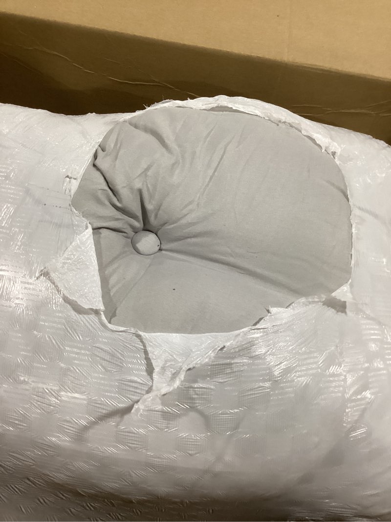 Condition photo showing Good Condition for Thick Egg Chair Cushion Replacement, Button Tufted Outdoor Swing Chair Cushion with High Elasticity PP Cotton and Skin-Friendly Fabric, Hanging Cushion for Patio Porch Furniture (Only Cushion) Gray