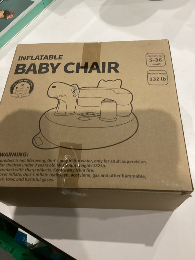 Condition photo showing New/Like New for Baby Seat Inflatable Infant Floor Seat Toddler Chair Support Sitting Up Built in Air Pump with Tinkling Bells for 5-36 Months Home and Travel (Green)