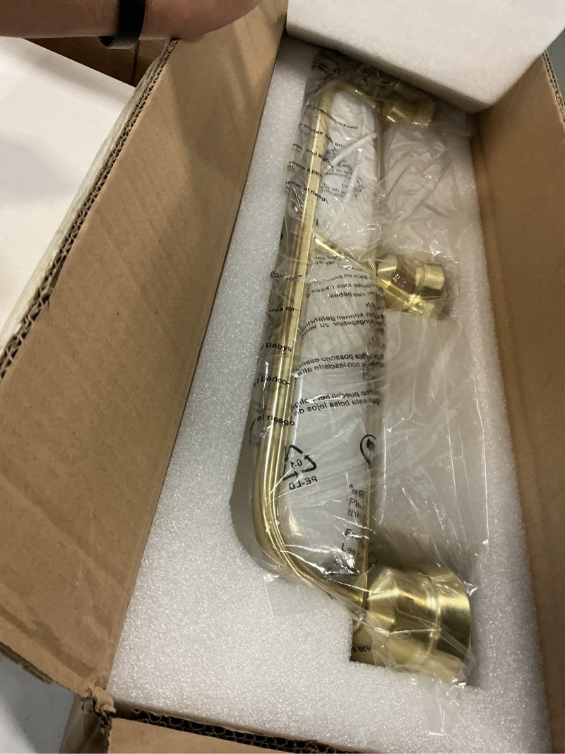 Condition photo showing Good Condition for 3 light gold vanity lights for bathroom, bathroom light fixtures over mirror with clear glass shade, ceramic e26 sockets wall mounted gold 3 light