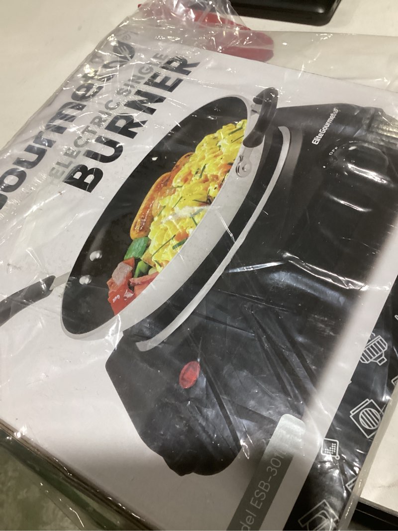 Elite Gourmet ESB-301BF# Countertop Single Cast Iron Burner, 1000 Watts Electric Hot Plate, Temperat