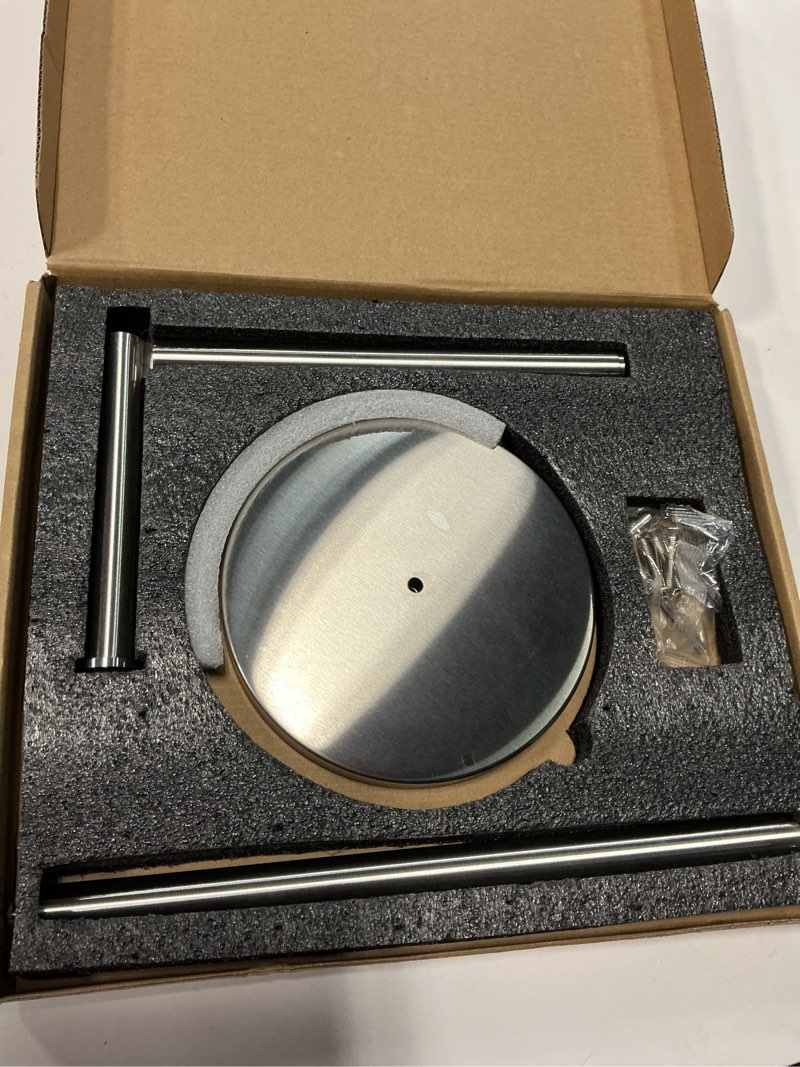 Condition photo showing Good Condition for NearMoon Bath Toilet Paper Holder Stand- Modern Tissue Roll Holder Freestanding with Balanced Base, Rustproof Toilet Roll Holder for Bathroom/Kitchen Countertop (Brushed Nickel, Stainless Steel Base) Brushed Nickel Stainless Steel