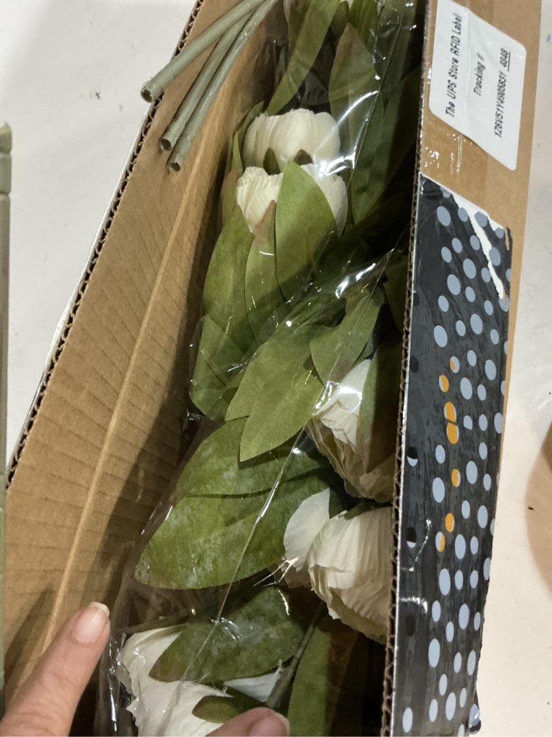 Condition photo showing New/Like New for vierena 6 pcs faux silk peony artificial flowers for vase -27", bulk fake peonies branches with stems for diy bouquet centerpieces wedding fillers arrangements shower decorations (cream) 6 cream