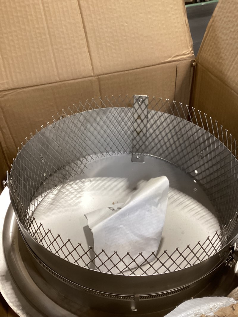 Condition photo showing Good Condition for 12 Inch Chimney Cap,Adjustable Chimney Cap (Fits 11.9" - 12.3" Round Flues) - 12" Stainless Steel Cone Top with Screen, Round Chimney Cap Reinforced Round Rain Cover for Vents All-Round Protection