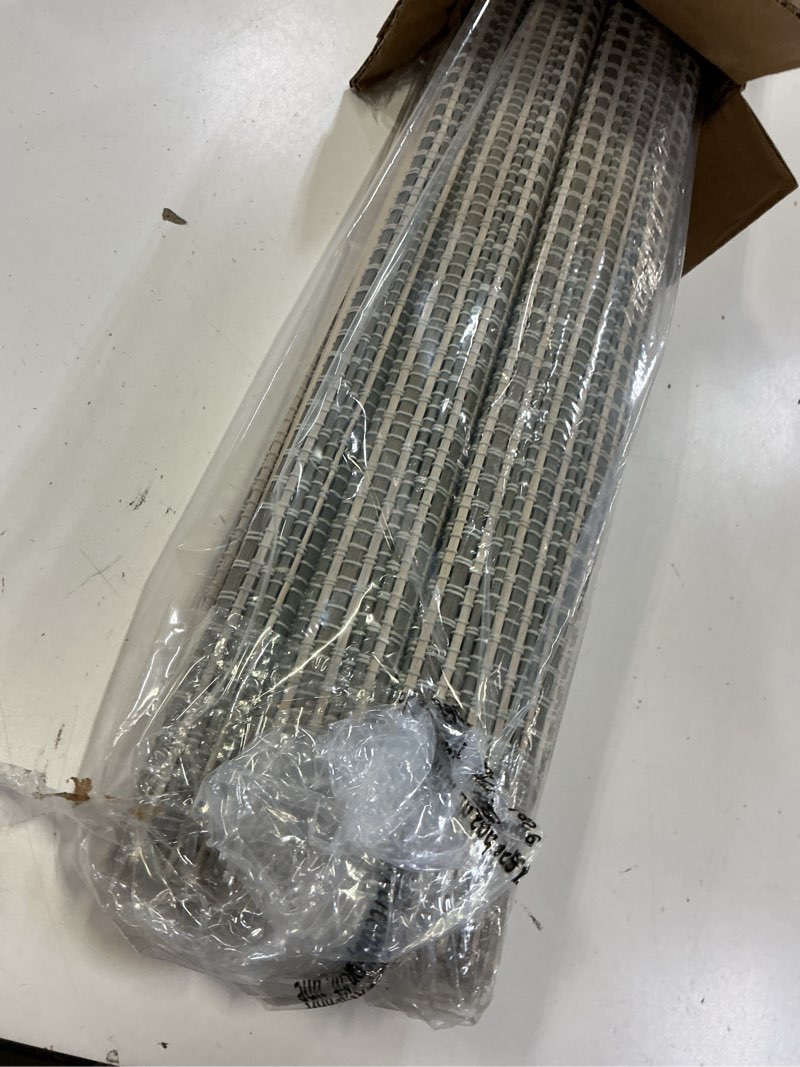 Condition photo showing Good Condition for lazblinds cordless bamboo roman shades for windows, light filtering natural bamboo blinds, easy lift cordless design for living room & bedroom, fits interior windows 31" w x 64" h, greystone greystone 31" w x 64" h