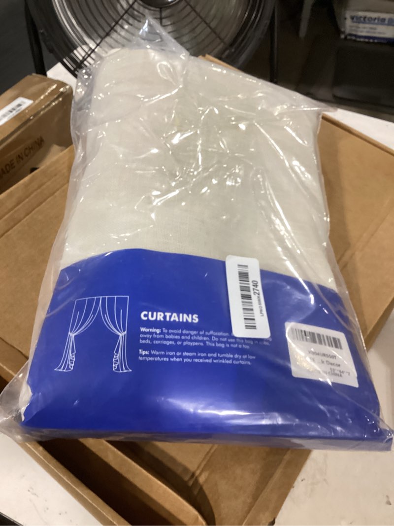 Condition photo showing New/Like New for miulee cream linen curtains 84 inch length 2 panels for bedroom living room, soft linen textured window drapes semi sheer light filtering back tab rod pocket farmhouse modern burlap look decor 52"w x 84"l (pack of 2) cream