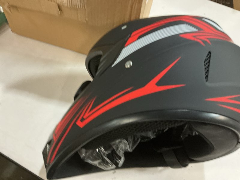 Condition photo showing Good Condition for Youth Kids Motocross Helmet Motorcycle Dirt Bike Off-Road Mountain Bike BMX MX ATV Helmet with(Gloves Goggles Mask) 4Pcs Set - DOT Approved(Red,L) Red Large