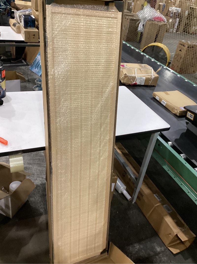 Condition photo showing New/Like New for 6 panel bamboo room divider - 5.6 ft tall natural beige folding privacy screen, double-sided freestanding partition wall with natural wood frame for home office & corner privacy beige 6 panel