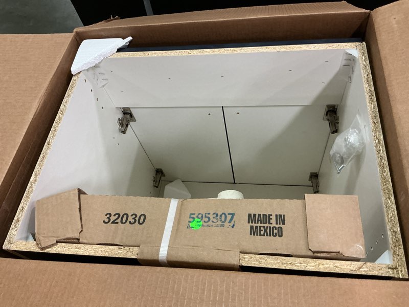 Condition photo showing Good Condition for  Project Source Dover 24-in Navy Blue Single Sink Bathroom Vanity with White Cultured Marble Top