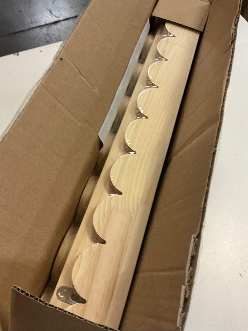 Condition photo showing Good Condition for floating nursery book shelves with hooks-20inches scalloped shelves for bedroom kids set of 3, nursery bookshelf for kids room decor, natural, large natural wood 20 inches / set of 3