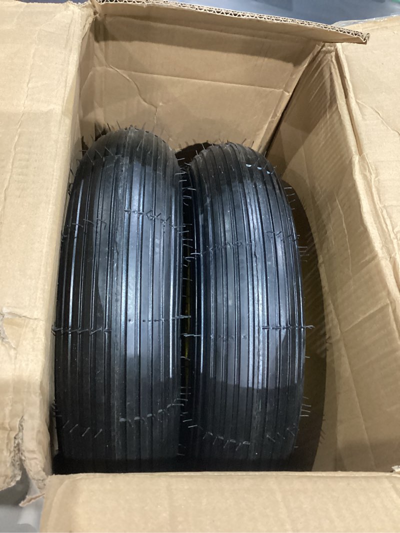 Condition photo showing Good Condition for gicool 4.80/4.00-8 wheelbarrow tire and wheel, 16" rubber pneumatic wheel, 3"- 6" centered hub, 5/8" & 3/4" bearings, for hand truck, trolley, garden cart, wagons, 2 pack (explorer series)