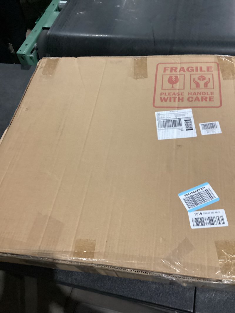 Condition photo showing New/Like New for LYYYXGYP Round Wood Mirror 24 Inch Farmhouse Wall Mirror Wooden Framed Circle Mirror for Bathroom Vanity Living Room Bedroom Natural Wood 24"L x 24"W