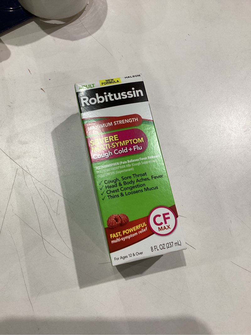 Condition photo showing New/Like New for Robitussin Maximum Strength Multi-Symptom Cold Relief Liquid - Dextromethorphan - 8 fl oz