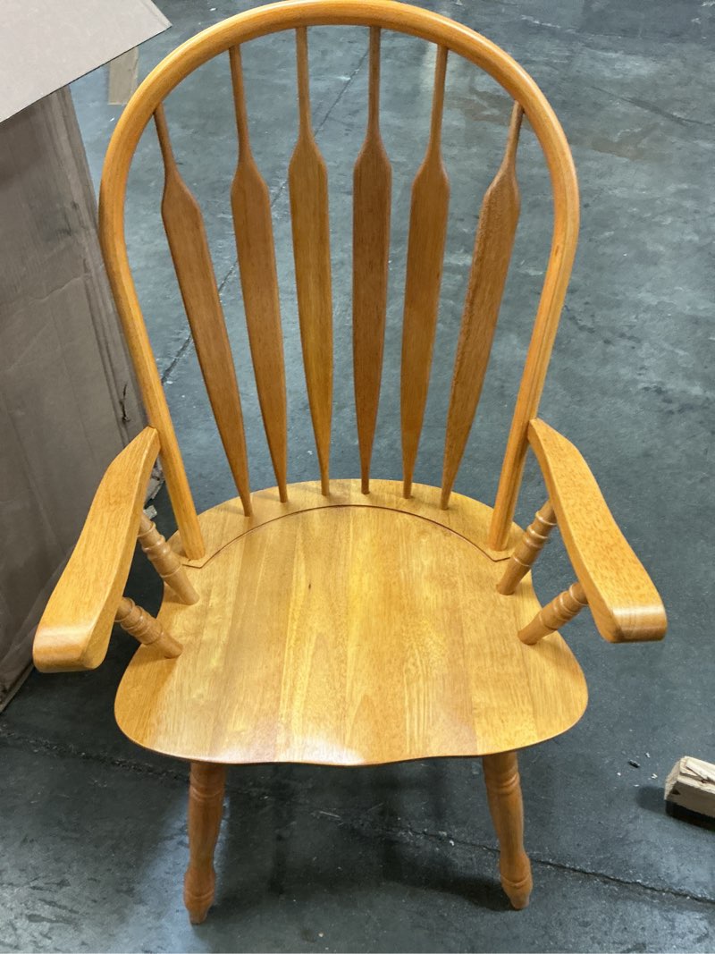 Condition photo showing Good Condition for sunset trading oak selections dining chair, comfort arms, light finish
