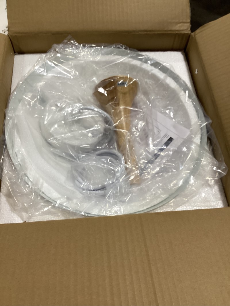 Condition photo showing Good Condition for White Pendant Lights Kitchen Island, Modern Pendant Light with Wood Cap, 13.8 inch Dome Pendant Light for Kitchen, Dining Room, Living Room White 1 Pack