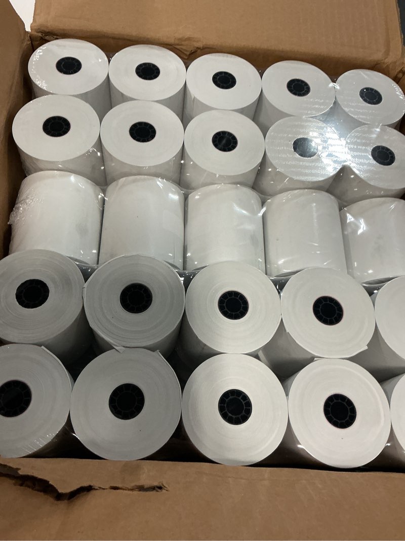 Condition photo showing New/Like New for (50 Rolls) 3 1/8 x 273 Thermal Paper Receipt Rolls (55 GSM Premium Quality German Paper) Fits All POS Cash Registers BPA Free - BuyRegisterRolls 3 1/8" x 273' Thermal 1 Case - 50 Rolls