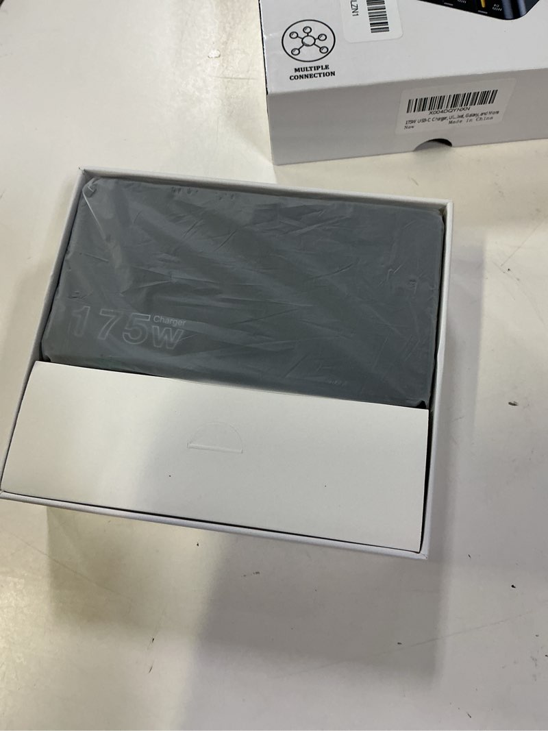 Condition photo showing New/Like New for 175w usb-c charger, ultra-thin 6 ports gan fast charging station, pps pd 100w laptop charger adapter, lcd display, compatible with macbook pro/air, iphone 15/14/13, pixel, galaxy, and more