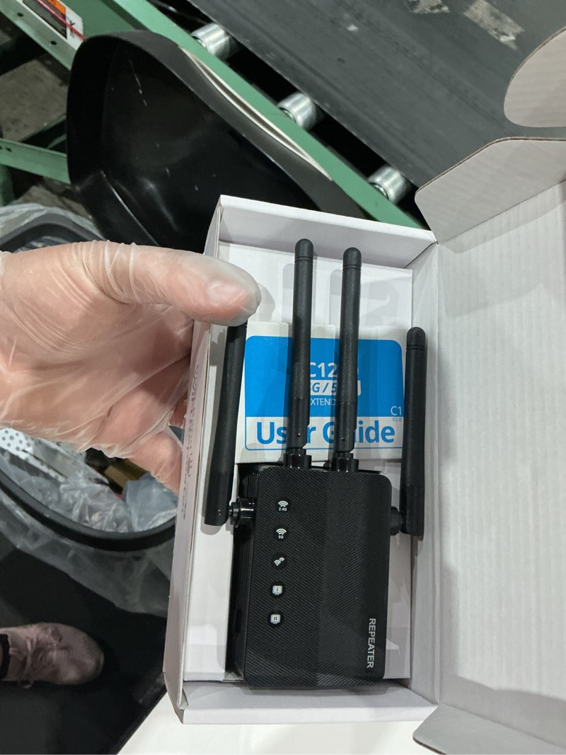 Condition photo showing Good Condition for 12880 sq.ft wifi extender signal booster, 1200mbps wifi repeater, 105-device support, simple install, wifi extender with wide compatibility