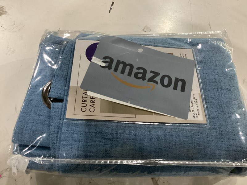 Condition photo showing New/Like New for miulee linen texture curtains for bedroom solid 100% blackout thermal insulated dusty blue curtains grommet room darkening drapes luxury decor for living room nursery 52x84 inch (2 panels) dusty blue 52"w x 84"l (pack of 2)