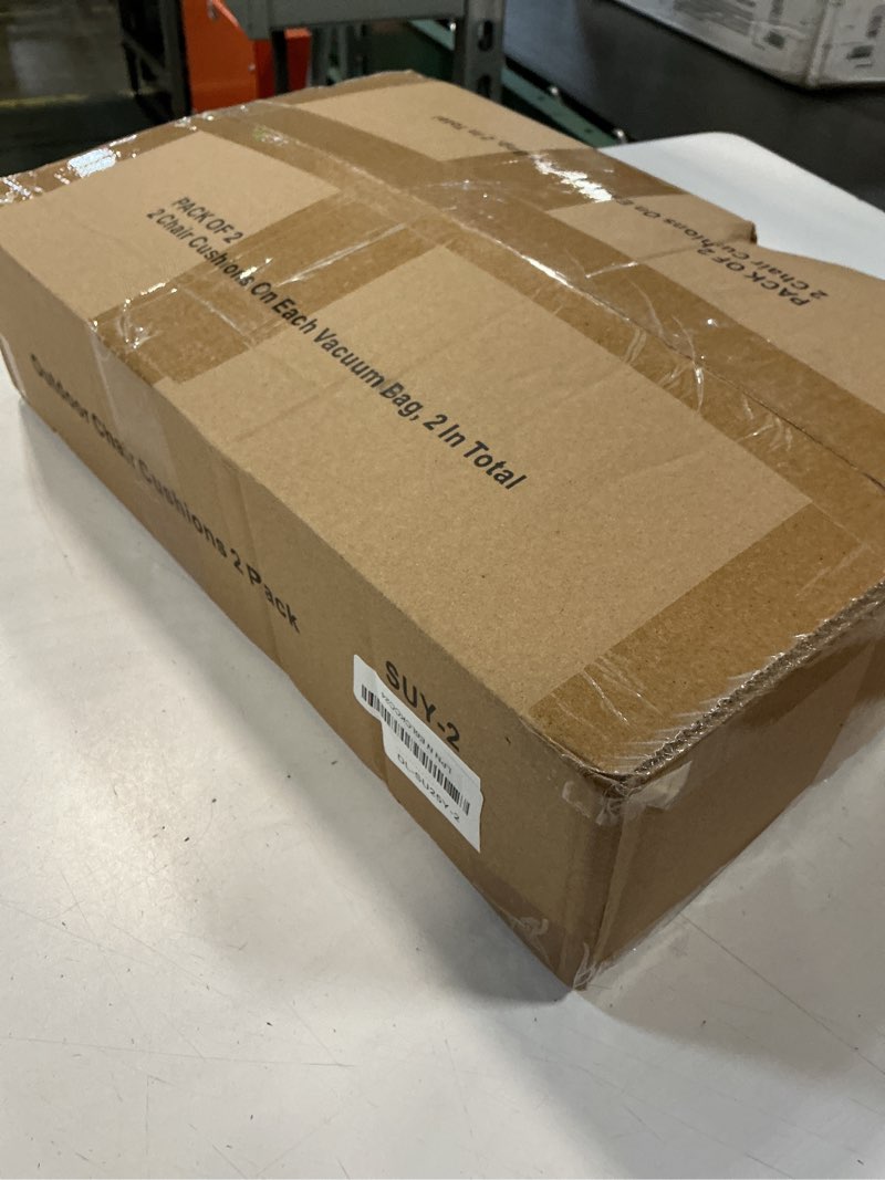 Condition photo showing New/Like New for downluxe outdoor chair cushions set of 2 for patio furniture, water resistant tufted overstuffed patio furniture cushions, thick outdoor seat cushion, 19" x 19" x 5", yellow yellow 2 count (pack of 1)
