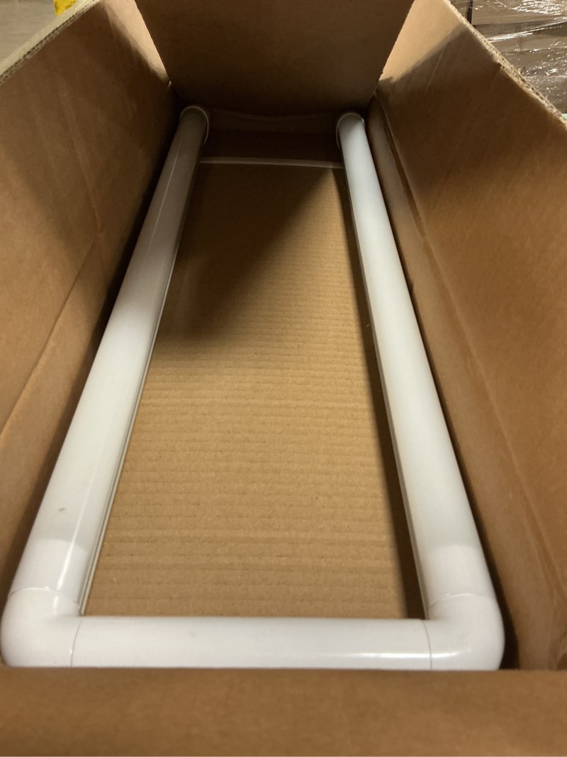 Condition photo showing Good Condition for romwish u shaped led tube lights, t8 t12, 18w(40w equiv.), 6000k cool white, 2400lm, fluorescent light tube replacement, ballast bypass, dual-ended powered, clear cover, 10 pack, etl 6000k 10 pack