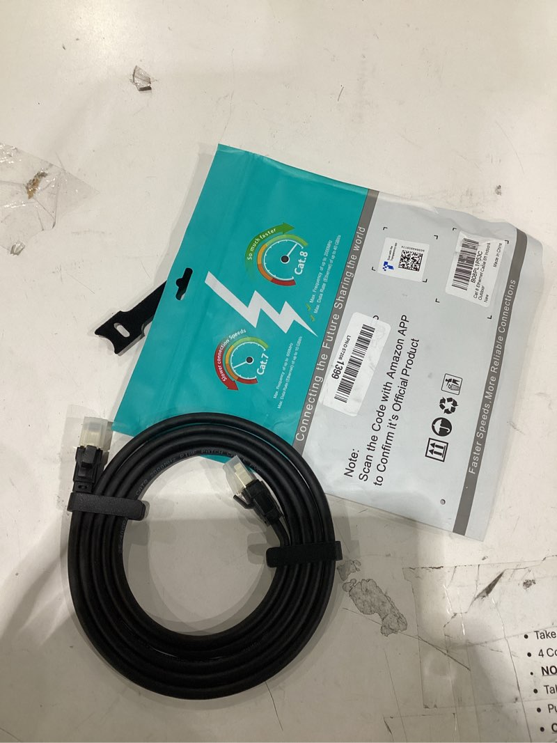 Condition photo showing Good Condition for vabogu cat 8 ethernet cable 6ft, heavy duty 26awg high speed 40gbps 2000mhz, gold plated rj45 shielded, weatherproof indoor & outdoor lan cable for gaming pc ps5 xbox modem router 6ft-cat8