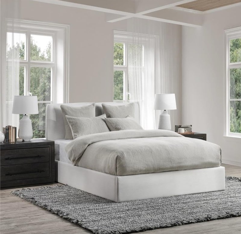 Villa by Classic Home Camille Cotton Linen Blend Queen Duvet Gray