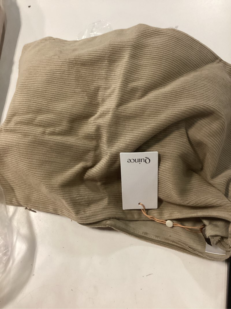 Condition photo showing Good Condition for cotton velvet channel quilted sham set light taupe