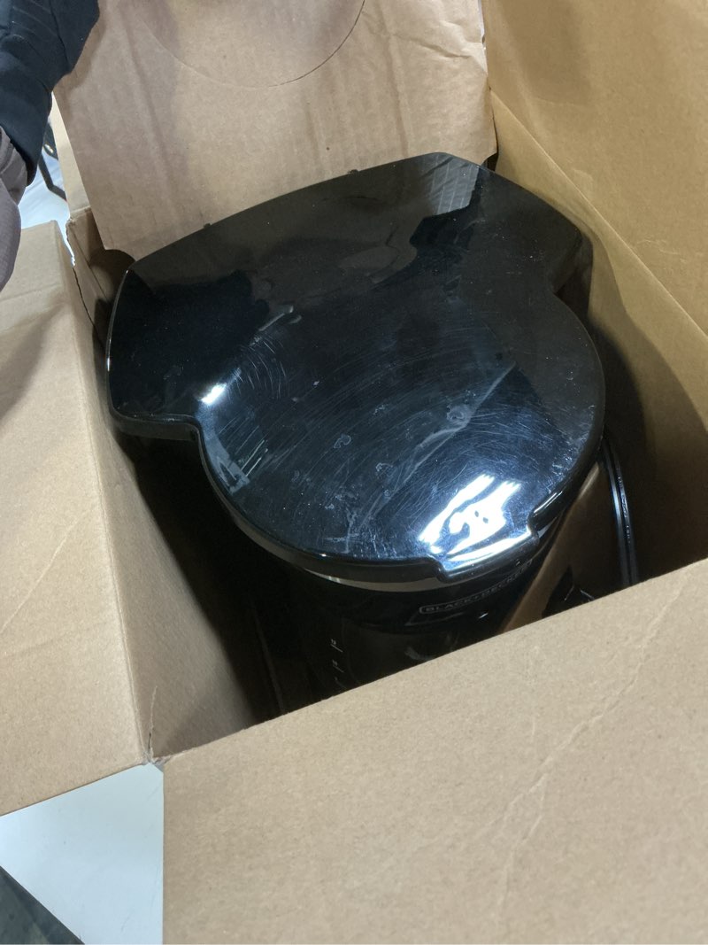 Condition photo showing Good Condition for black+decker 12-cup digital coffee maker, programmable, washable basket filter, sneak-a-cup, auto brew, water window, keep hot plate, black
